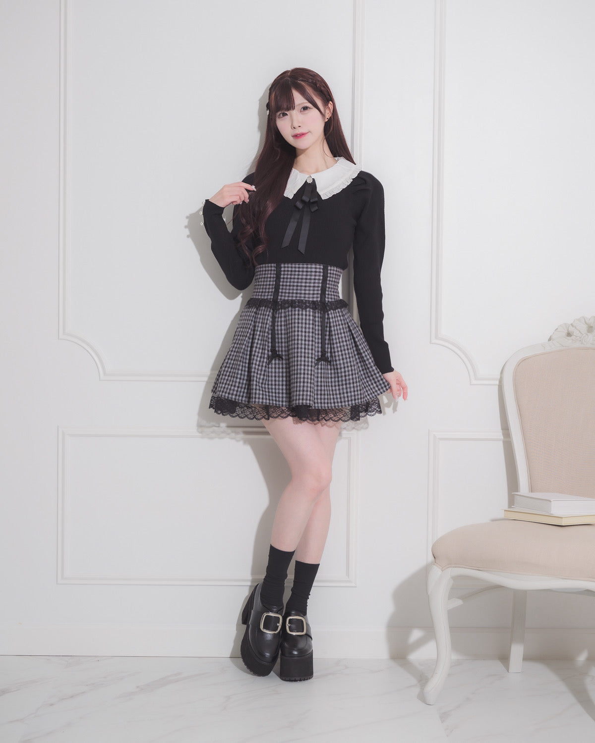 モデル身長:161cm/着用カラー:ブラック