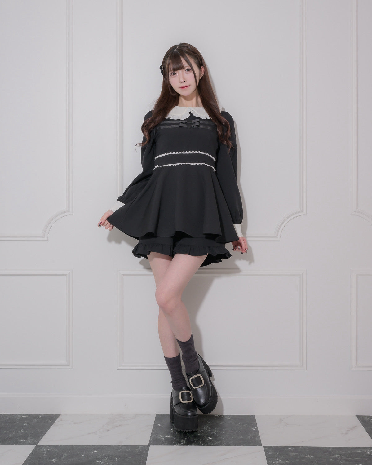 リボンテープフリルカラーセットアップ