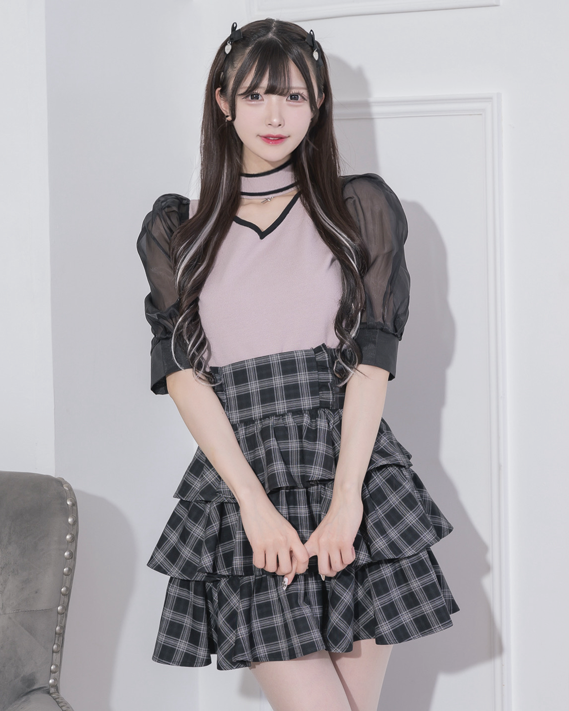 モデル身長:161cm/着用カラー:ピンク