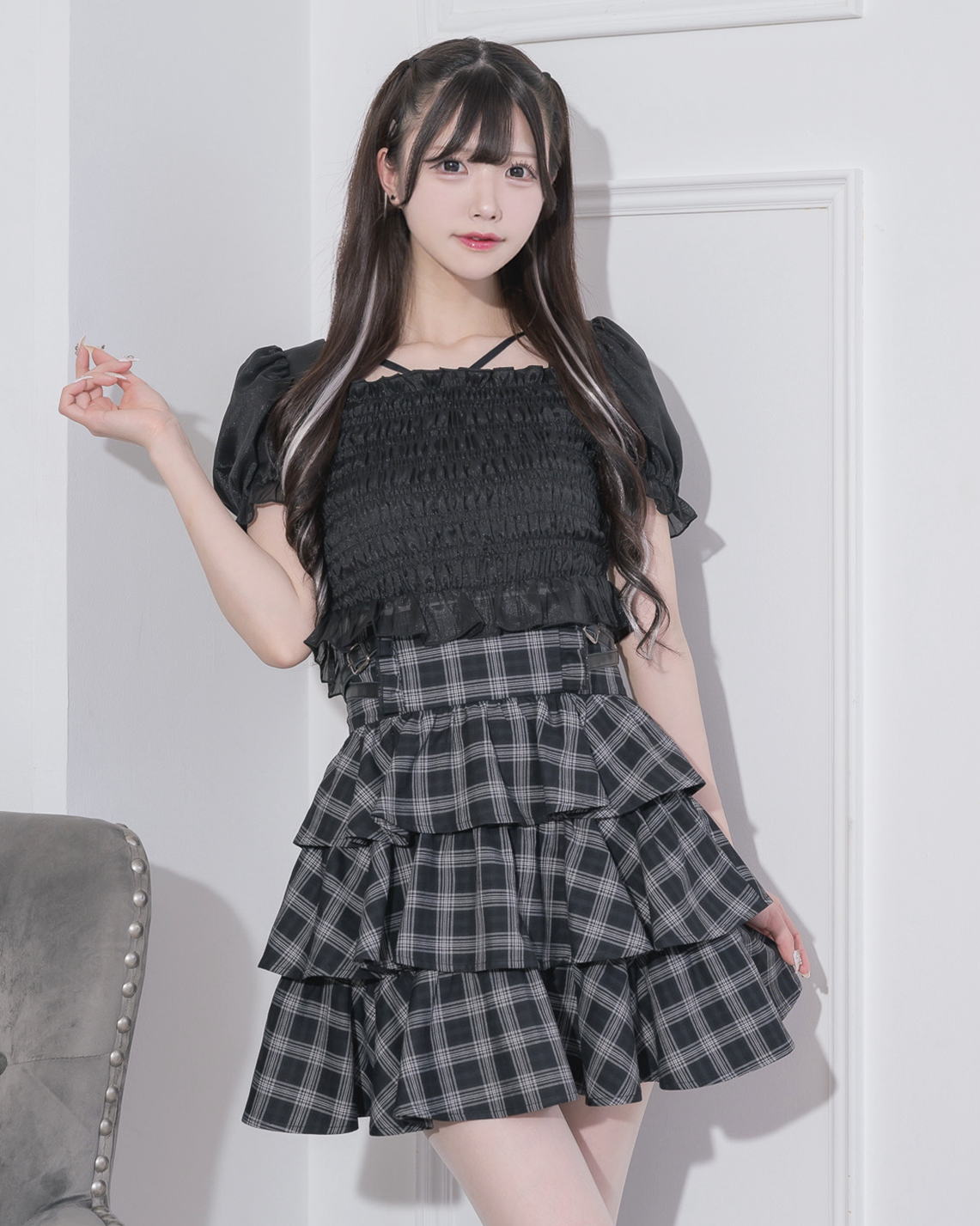 モデル身長:161cm/着用カラー:ブラック