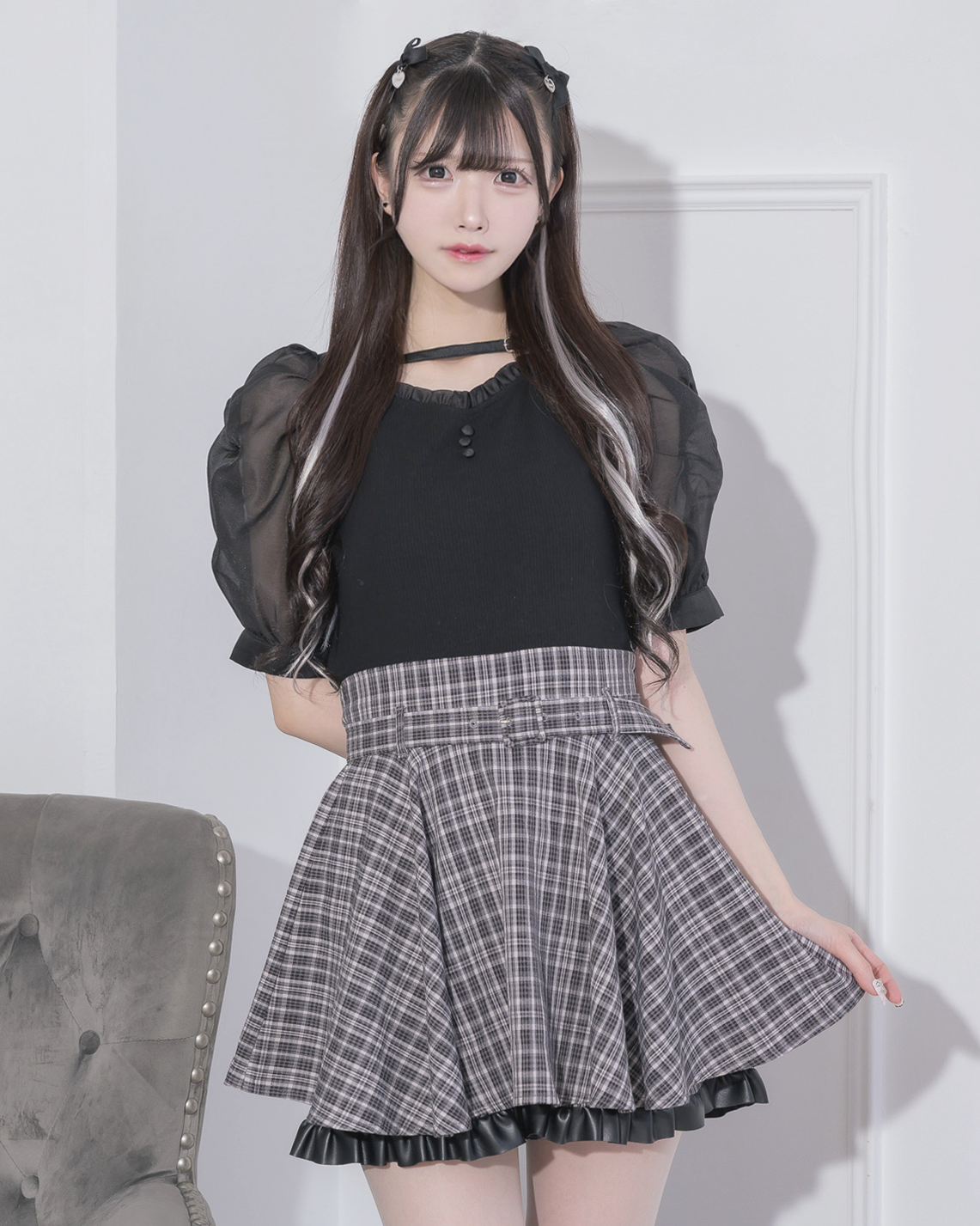 モデル身長:161cm/着用カラー:ブラック