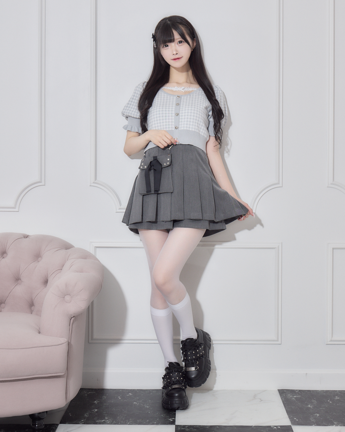 モデル身長:161cm/着用カラー:ブルー