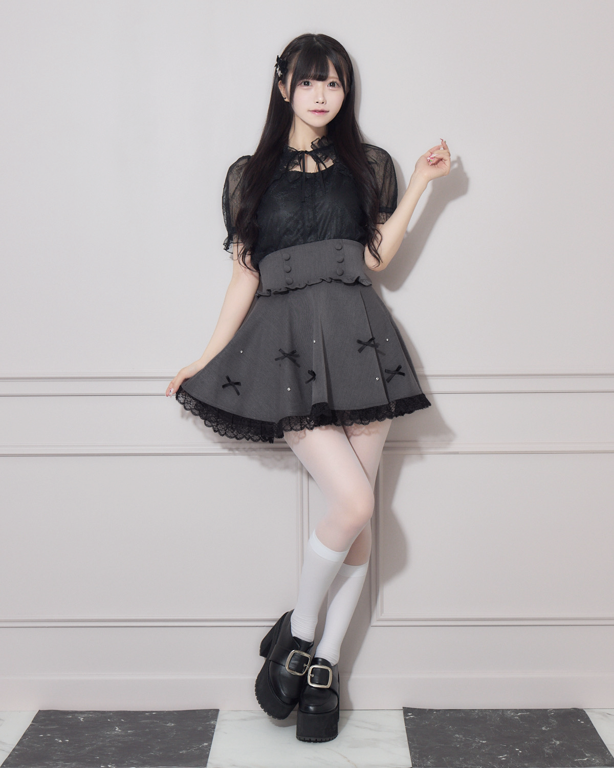 モデル身長:161cm/着用カラー:チャコール