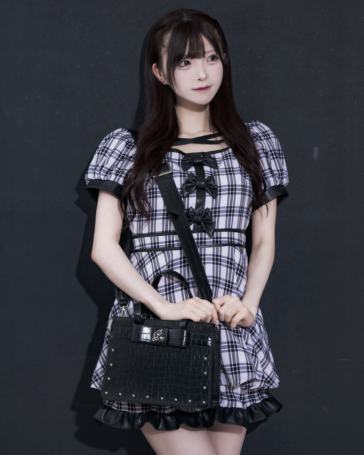 クロコ調スクエアミニトートバッグ