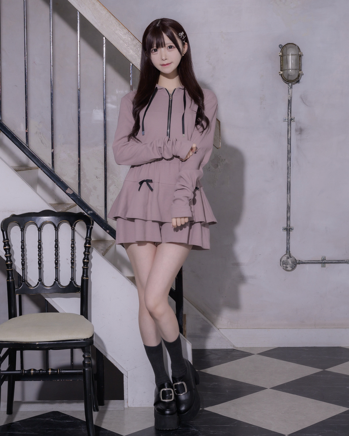 モデル身長:161cm/着用カラー:ピンク