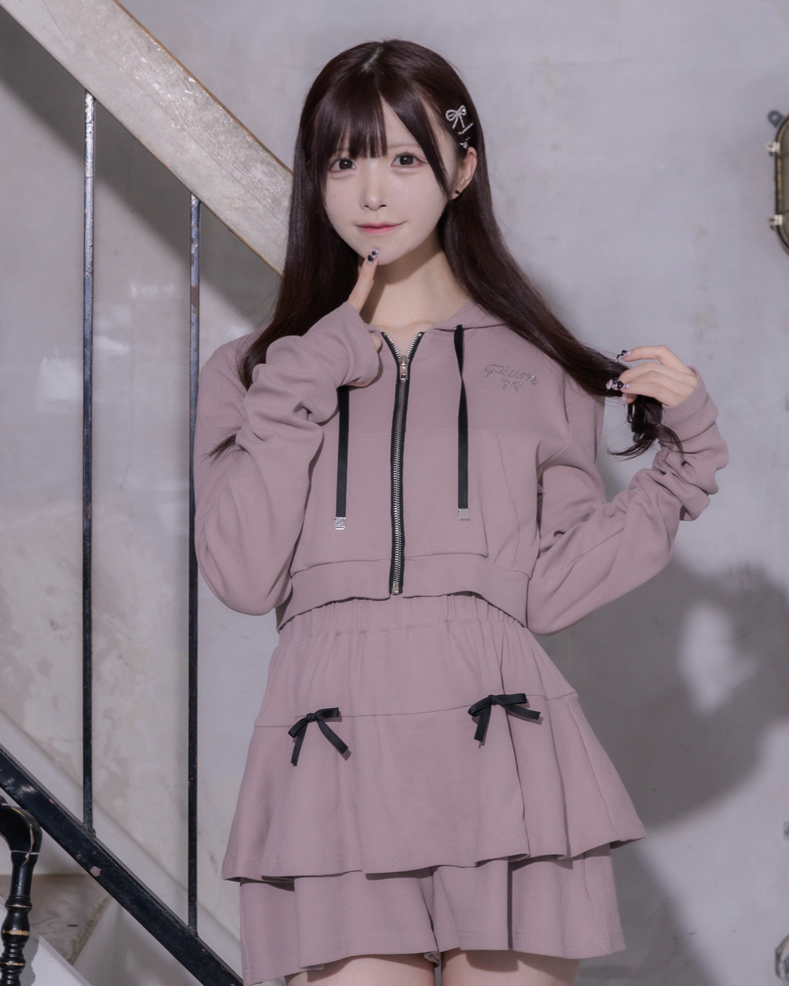 モデル身長:161cm/着用カラー:ピンク