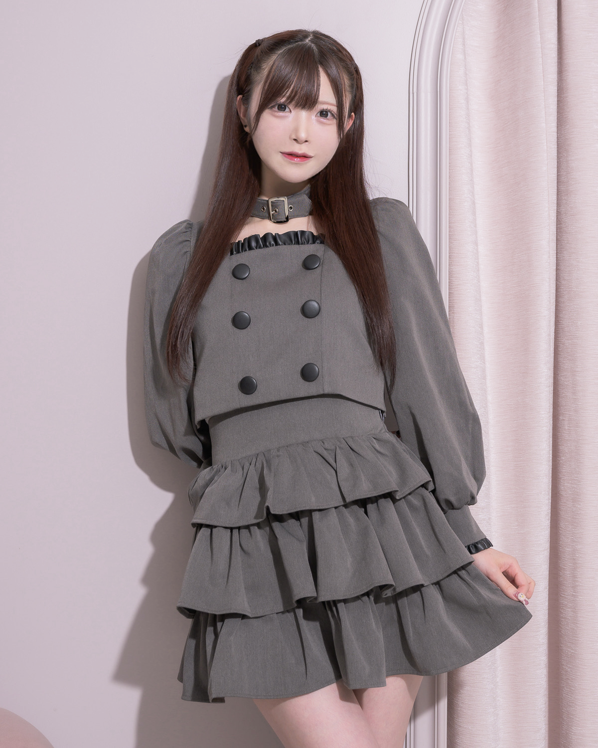 pium ティアードフリルミニスカート ブラック ティアードフリルミニスカート – pium