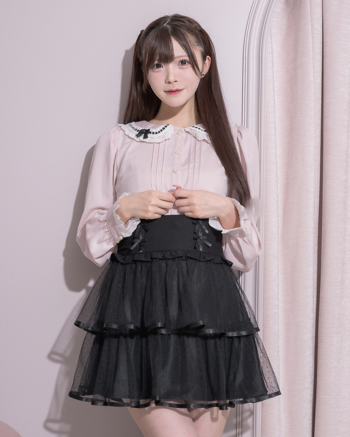 モデル身長:161cm/着用カラー:ピンク