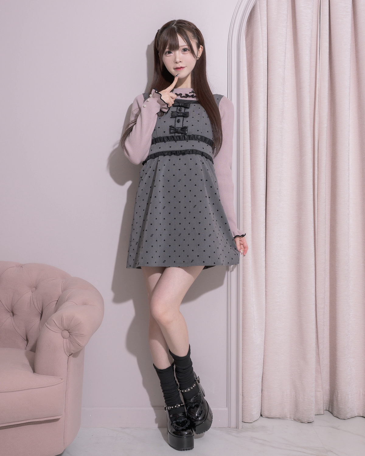 モデル身長:161cm/着用カラー:チャコール