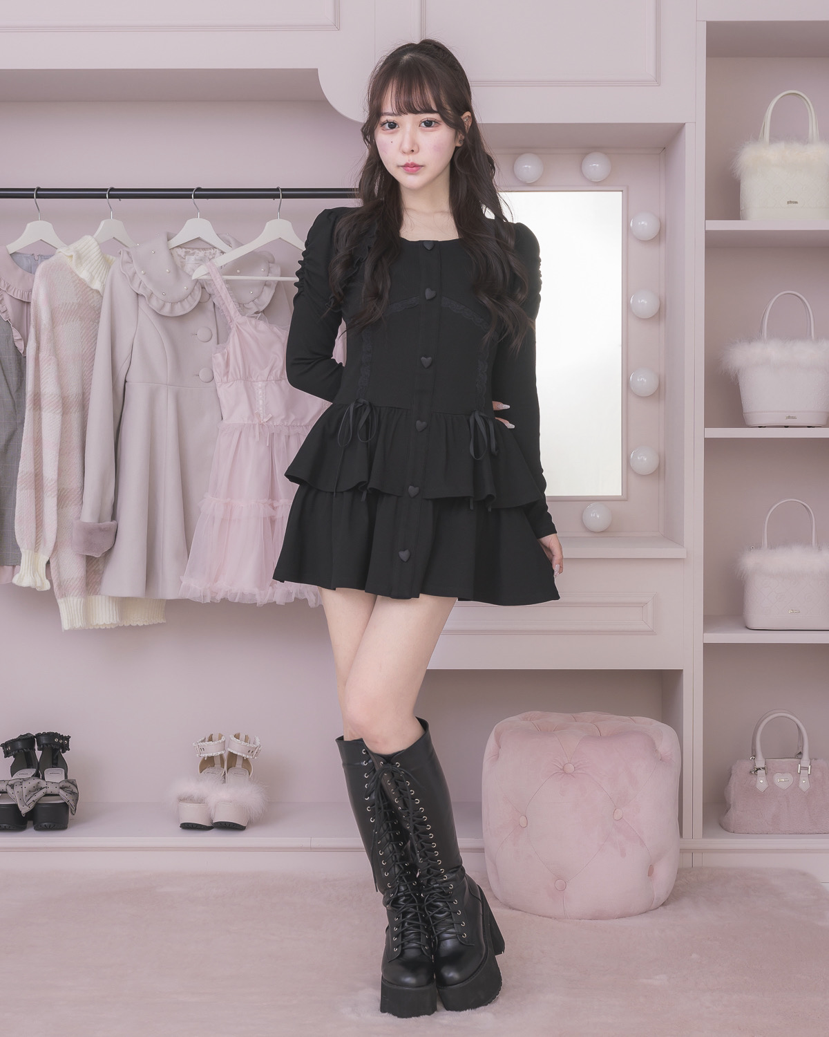 モデル身長:157cm/着用カラー : ブラック