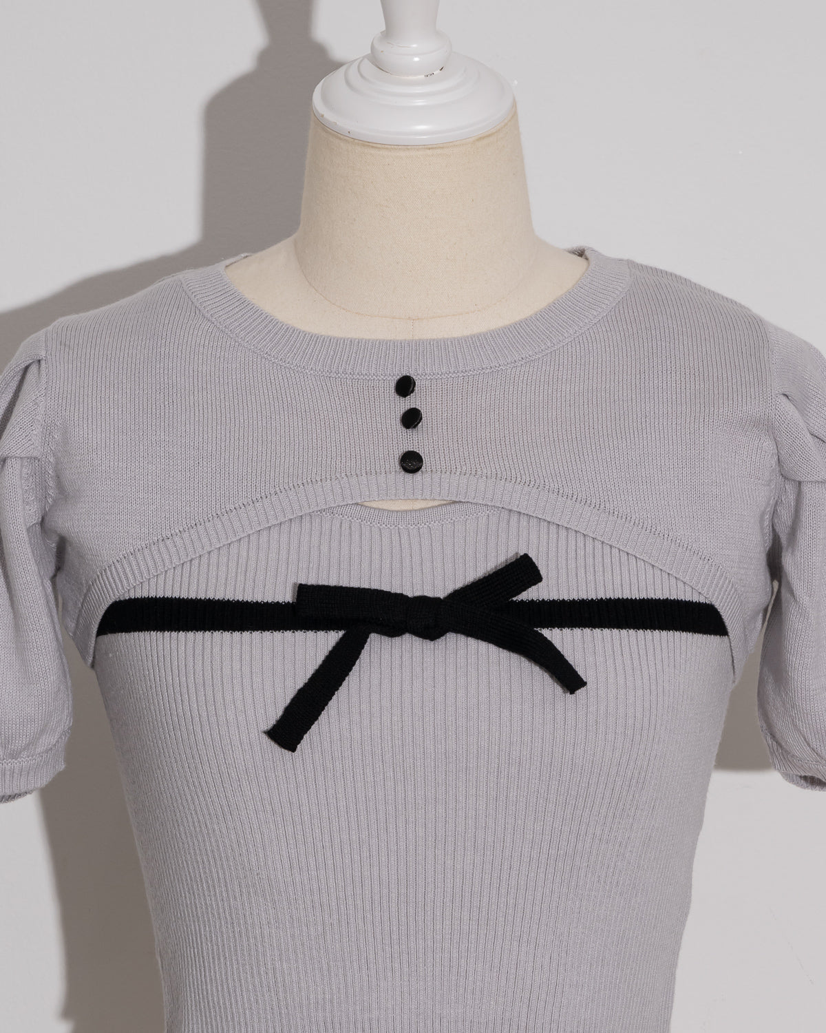 バイカラーリボンニットセット