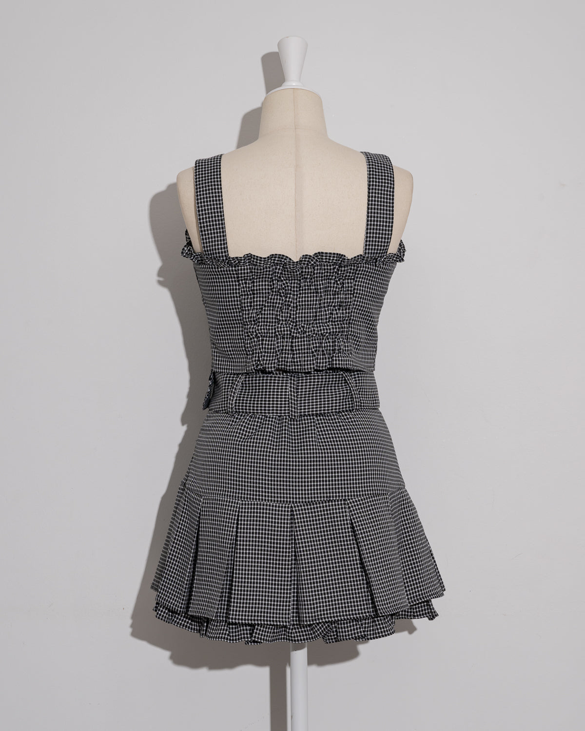 フロントホックビスチェ×プリーツスカートセット