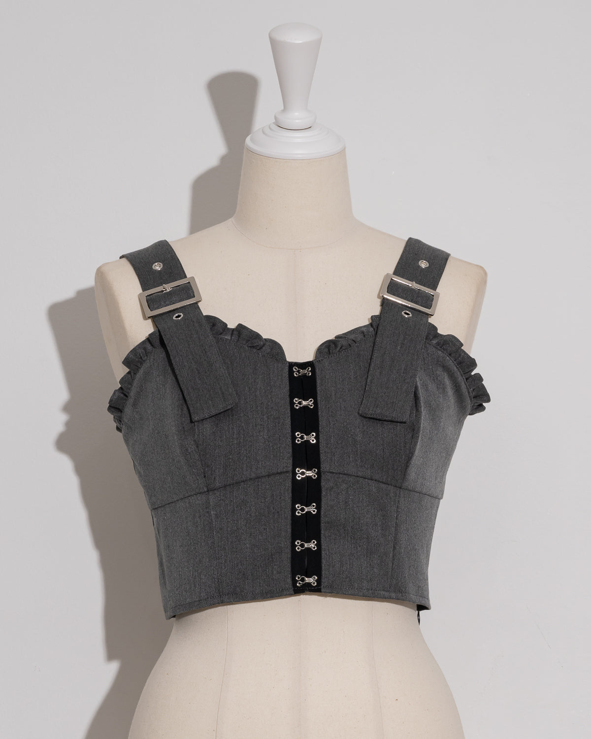 フロントホックビスチェ×プリーツスカートセット