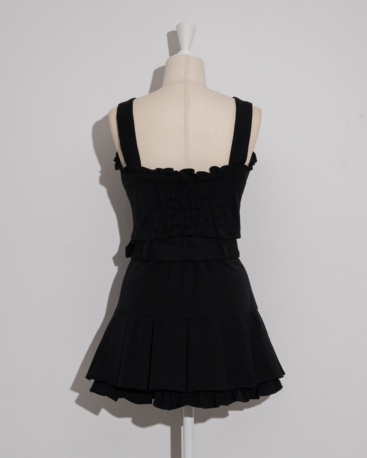 フロントホックビスチェ×プリーツスカートセット