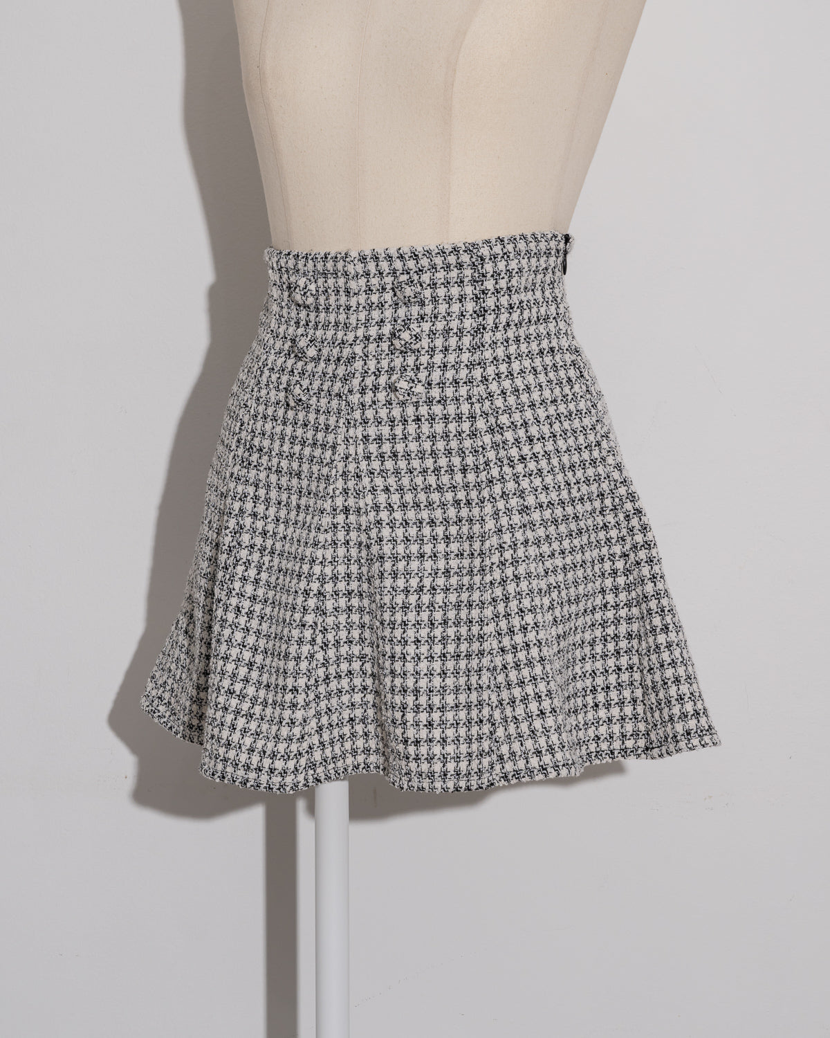 フロントボタンツイードフレアスカパン