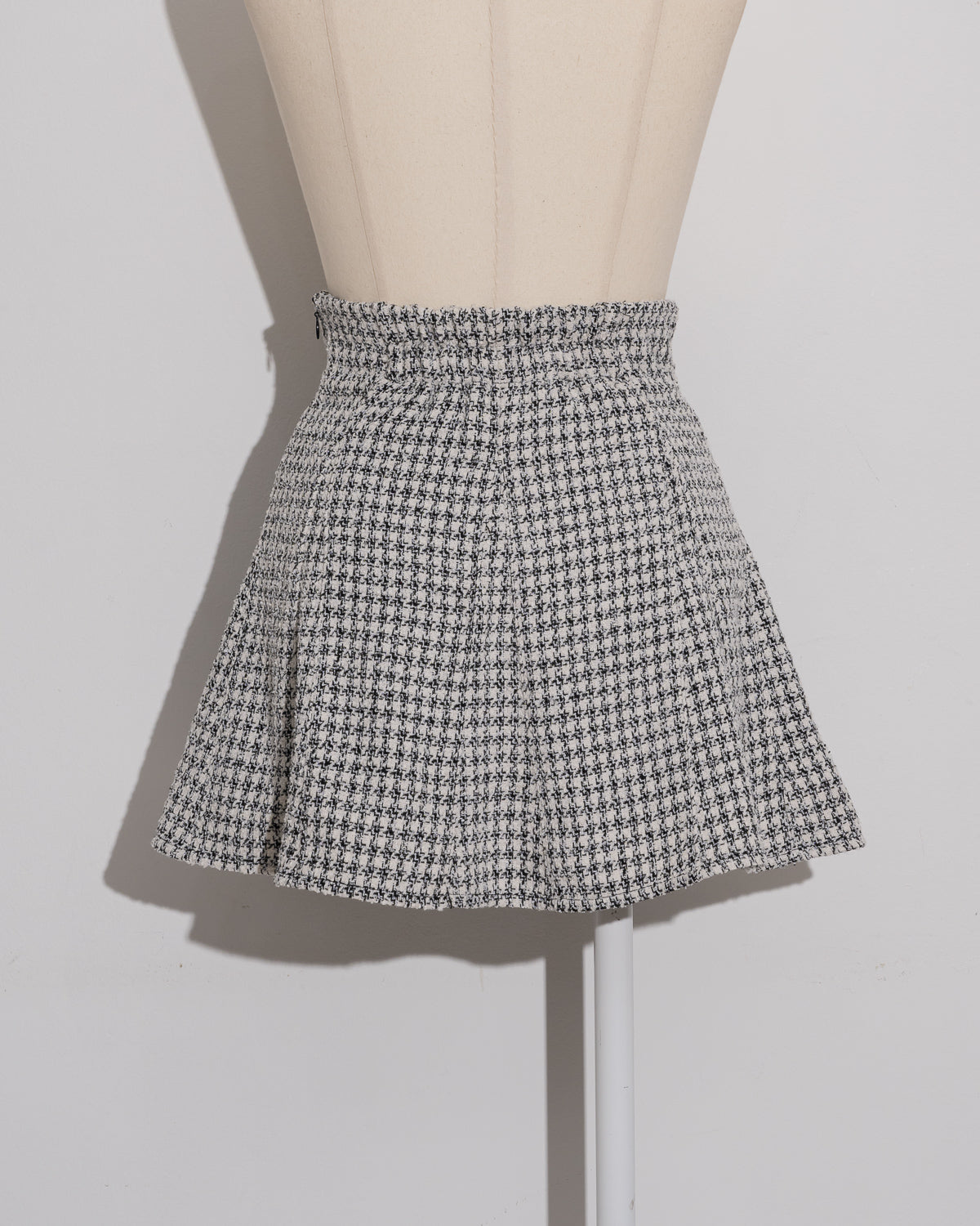 フロントボタンツイードフレアスカパン