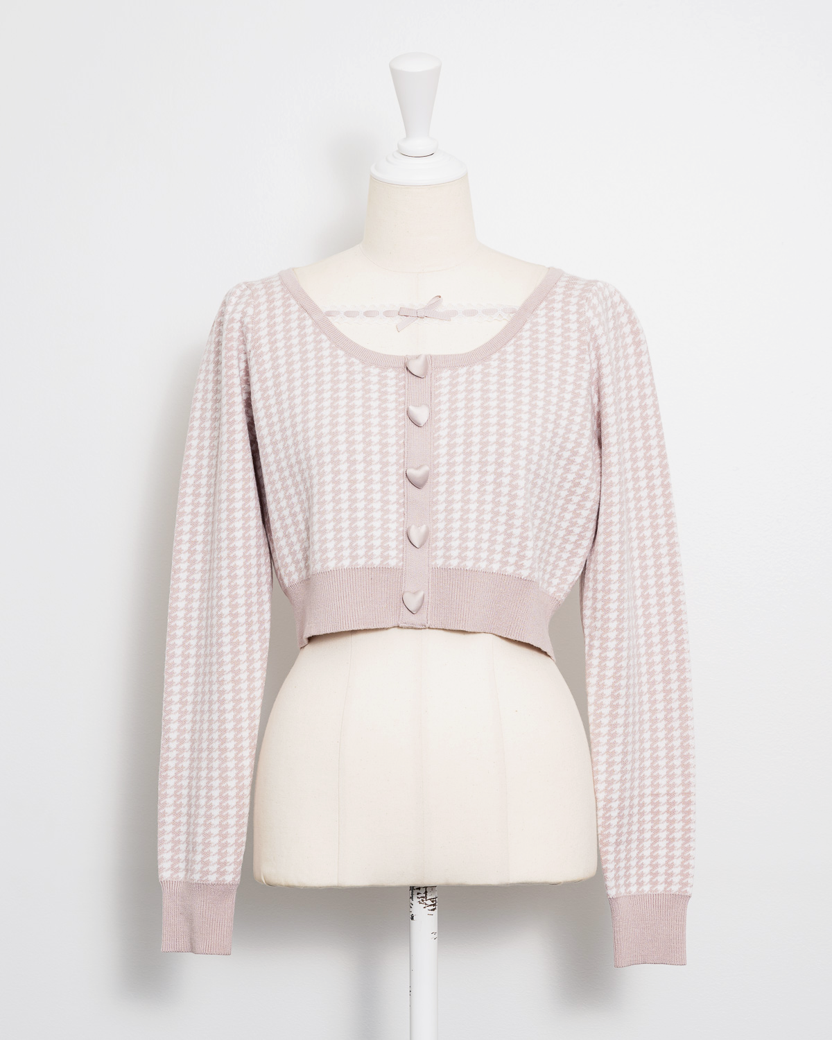 レーステープハートボタンニット – pium レーステープハートボタンニット – pium