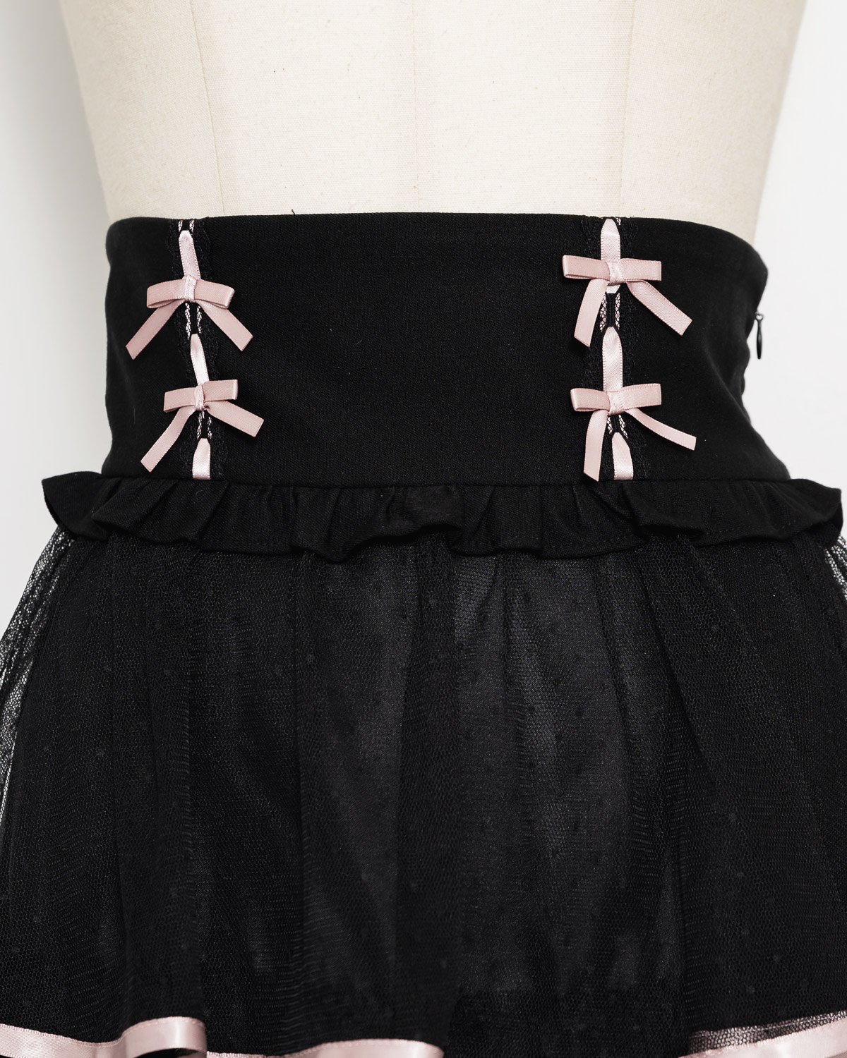 ドットチュールフリルティアードスカート