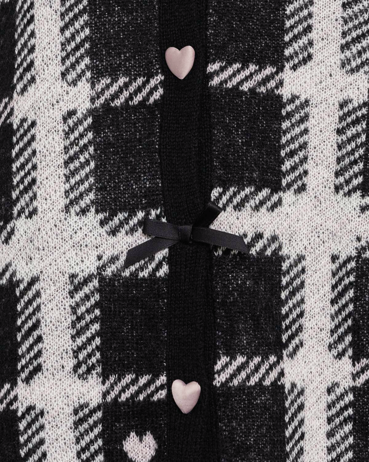 piumハートチェックロングカーデ