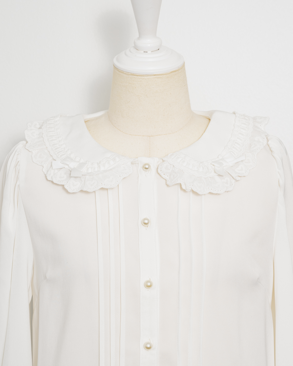 コットンレースフリルブラウス