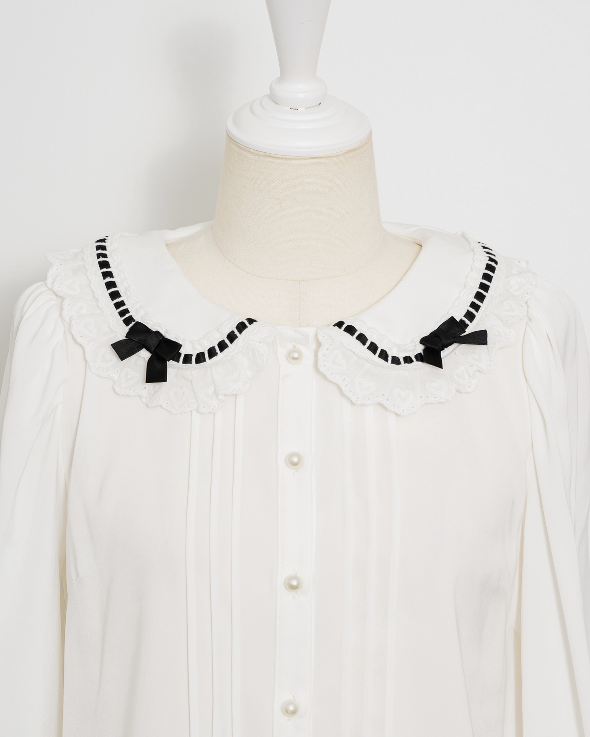 コットンレースフリルブラウス