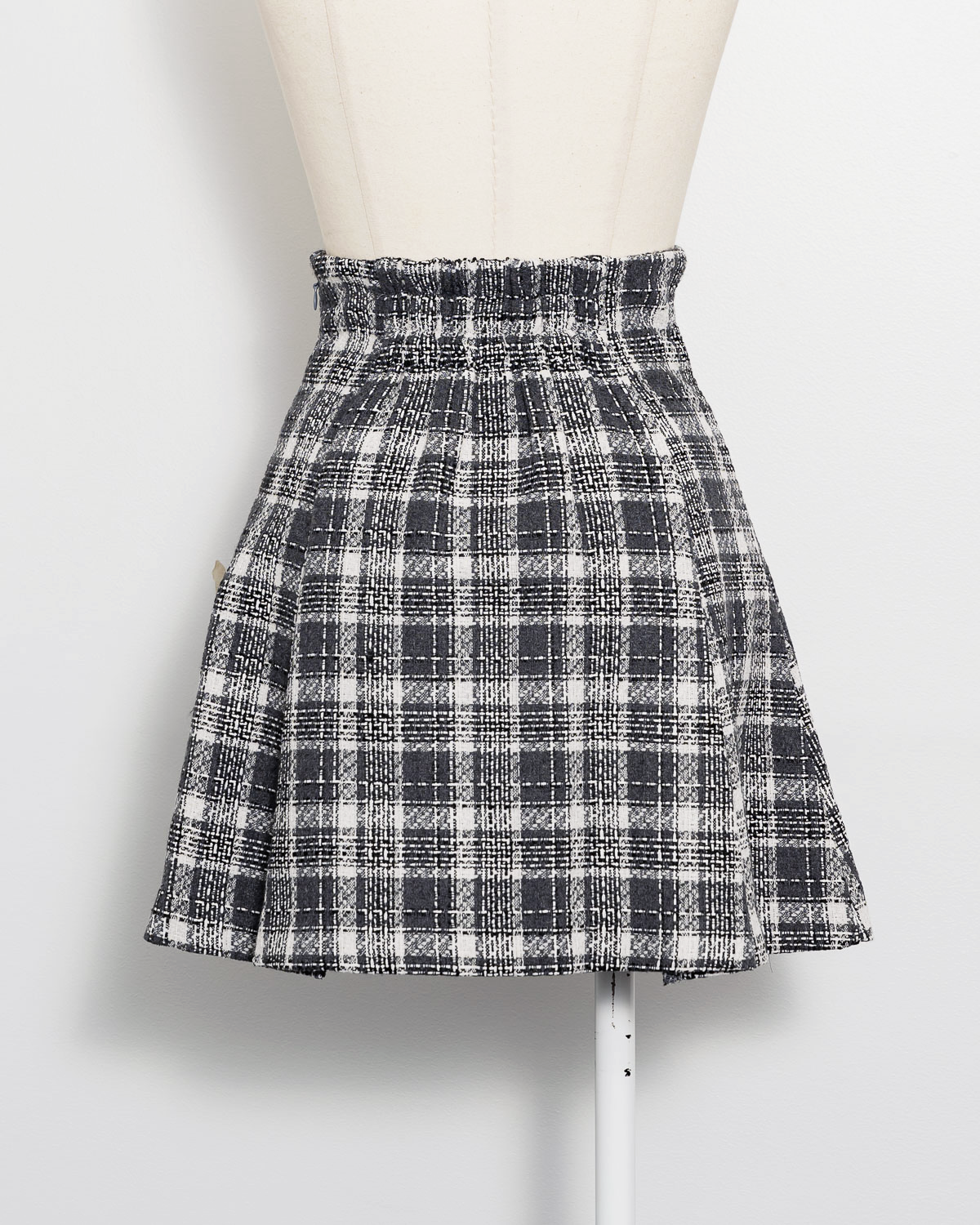 フロントリボンタックフレアミニスカート