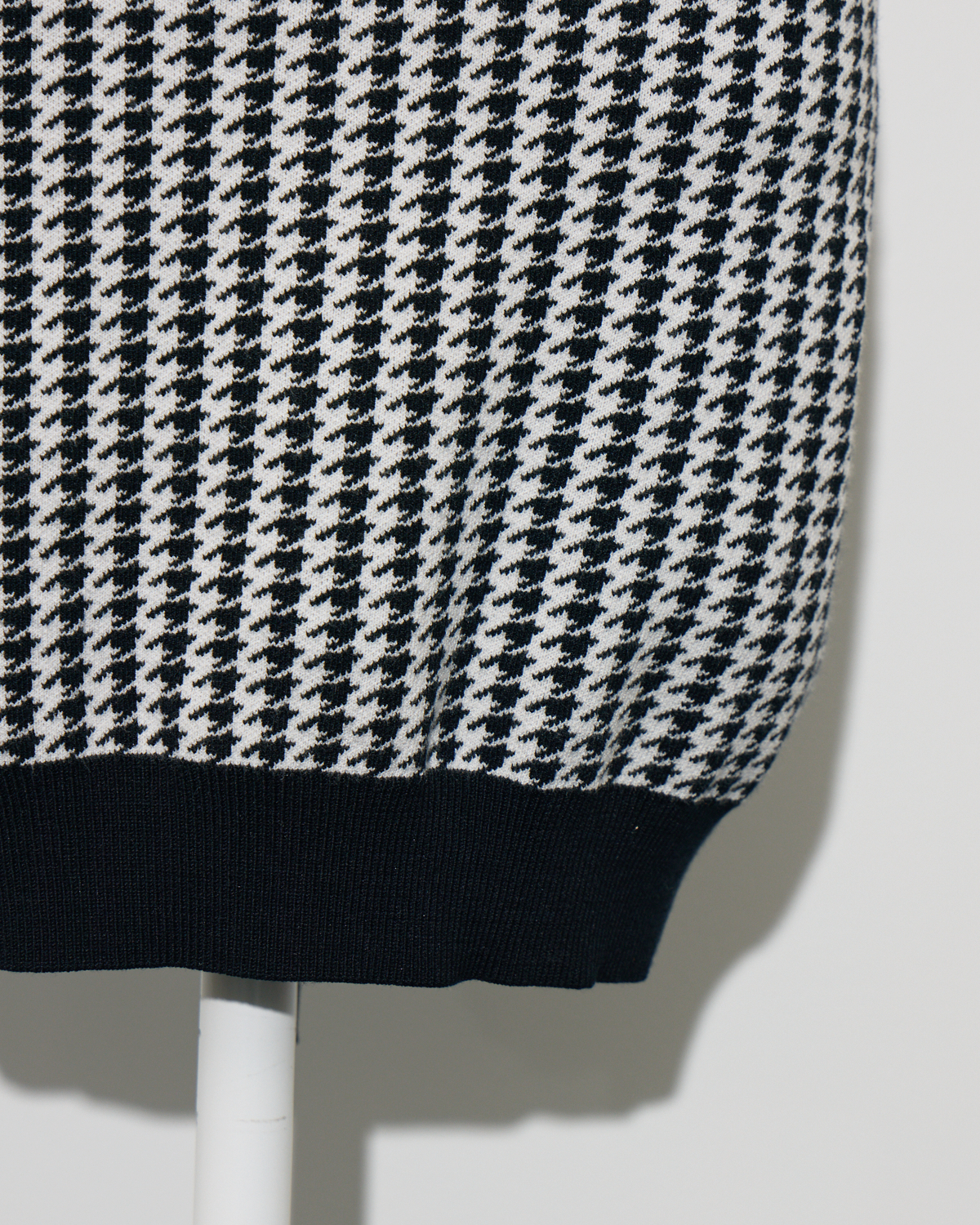 千鳥柄アームウォーマー付きニットワンピ