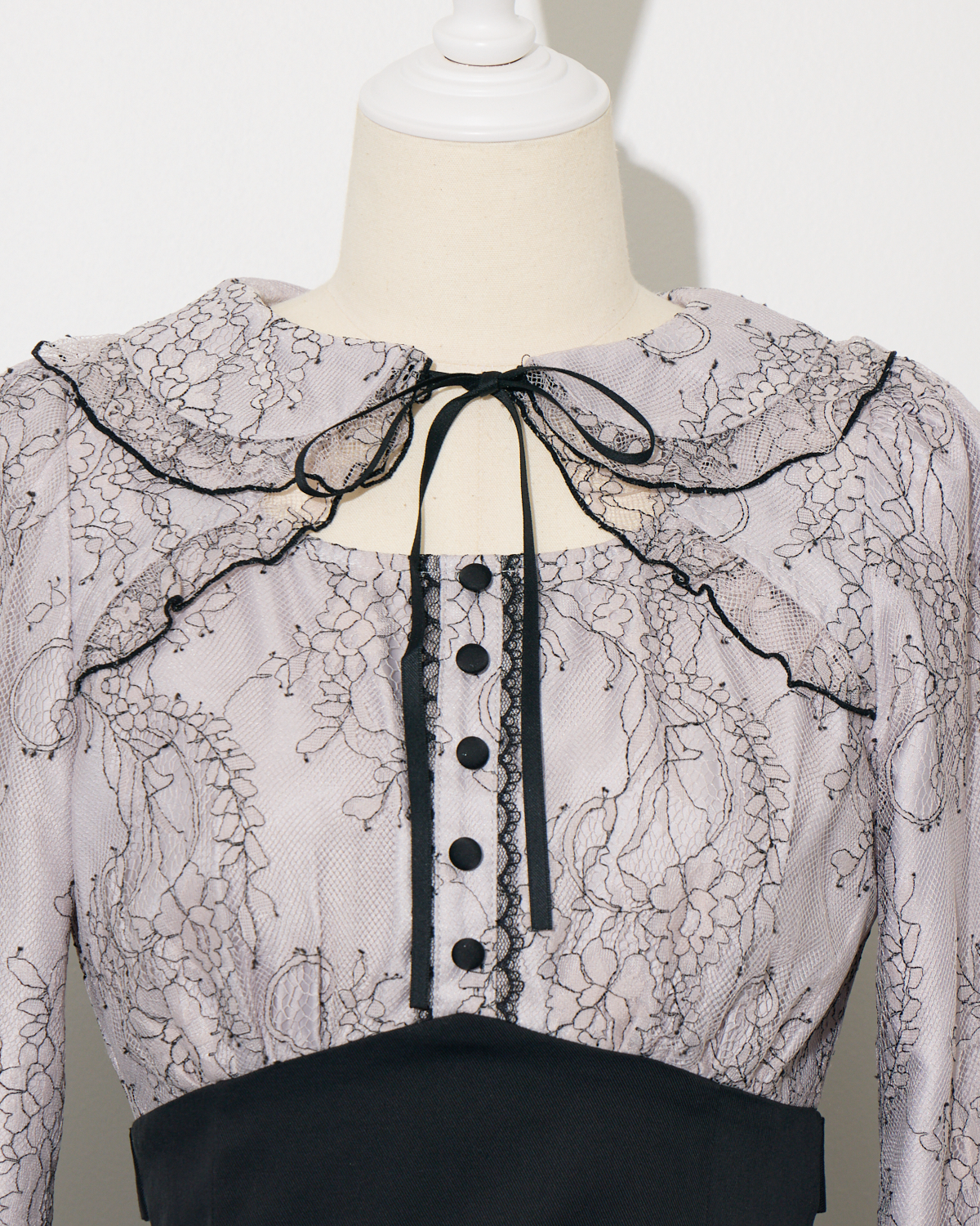 レースケープドッキングロングワンピース