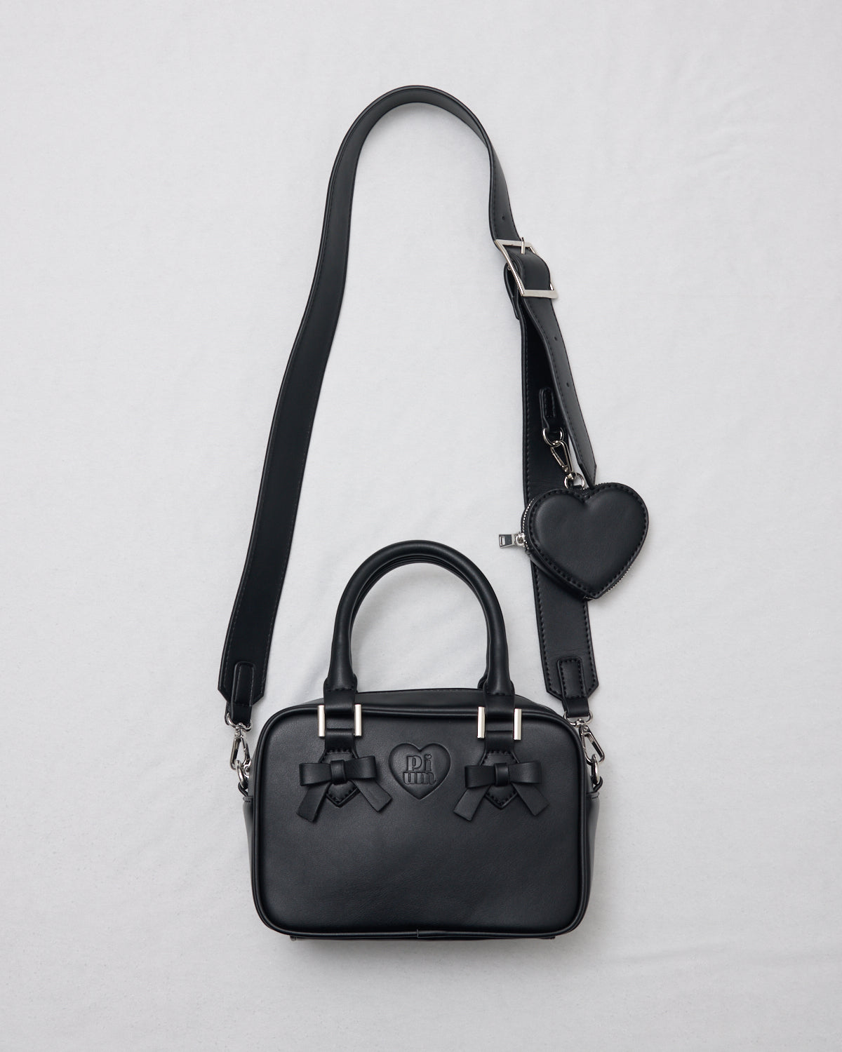 ハートポーチ付きミニリボンボストンバッグ