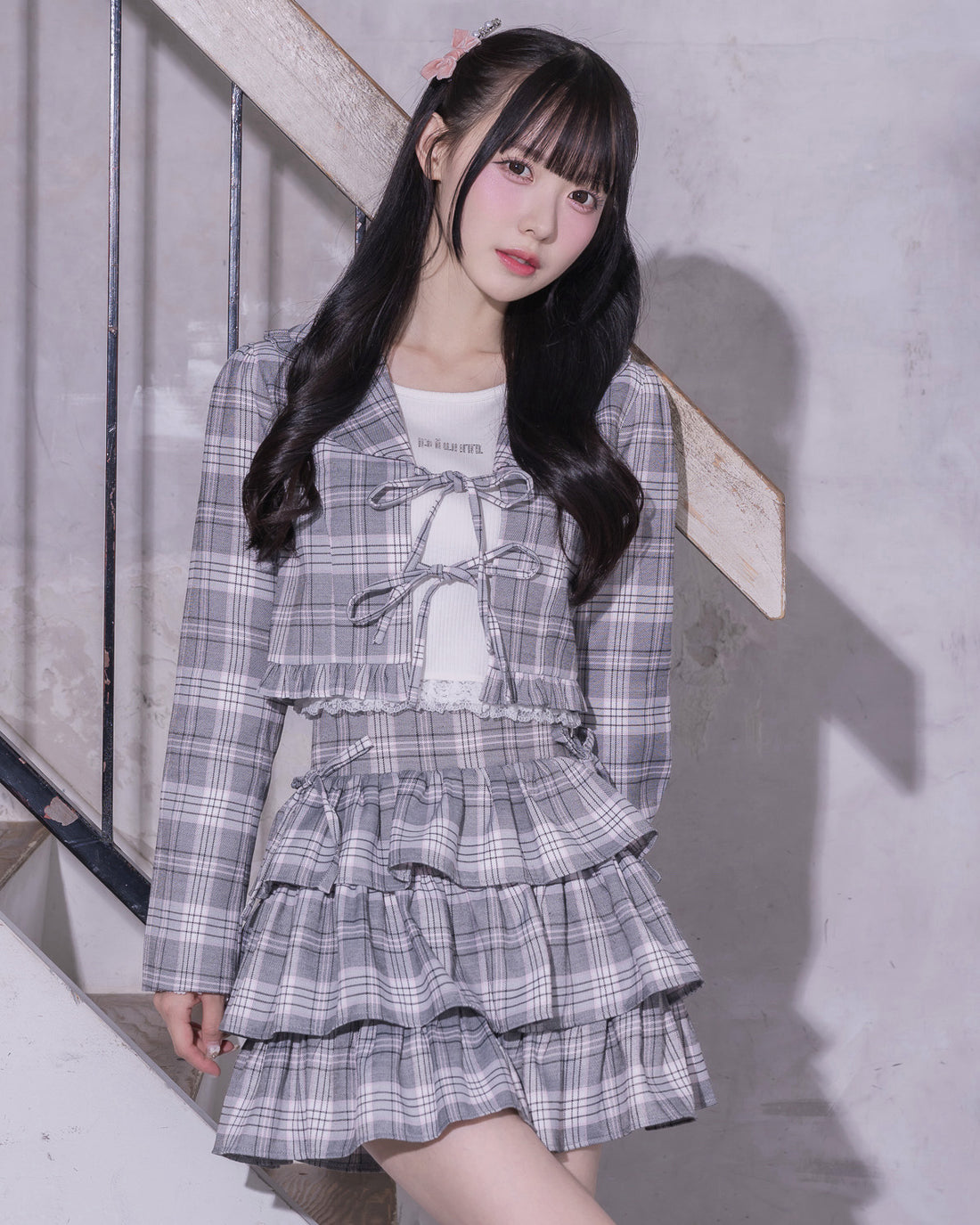 モデル身長：159cm/着用カラー：グレー