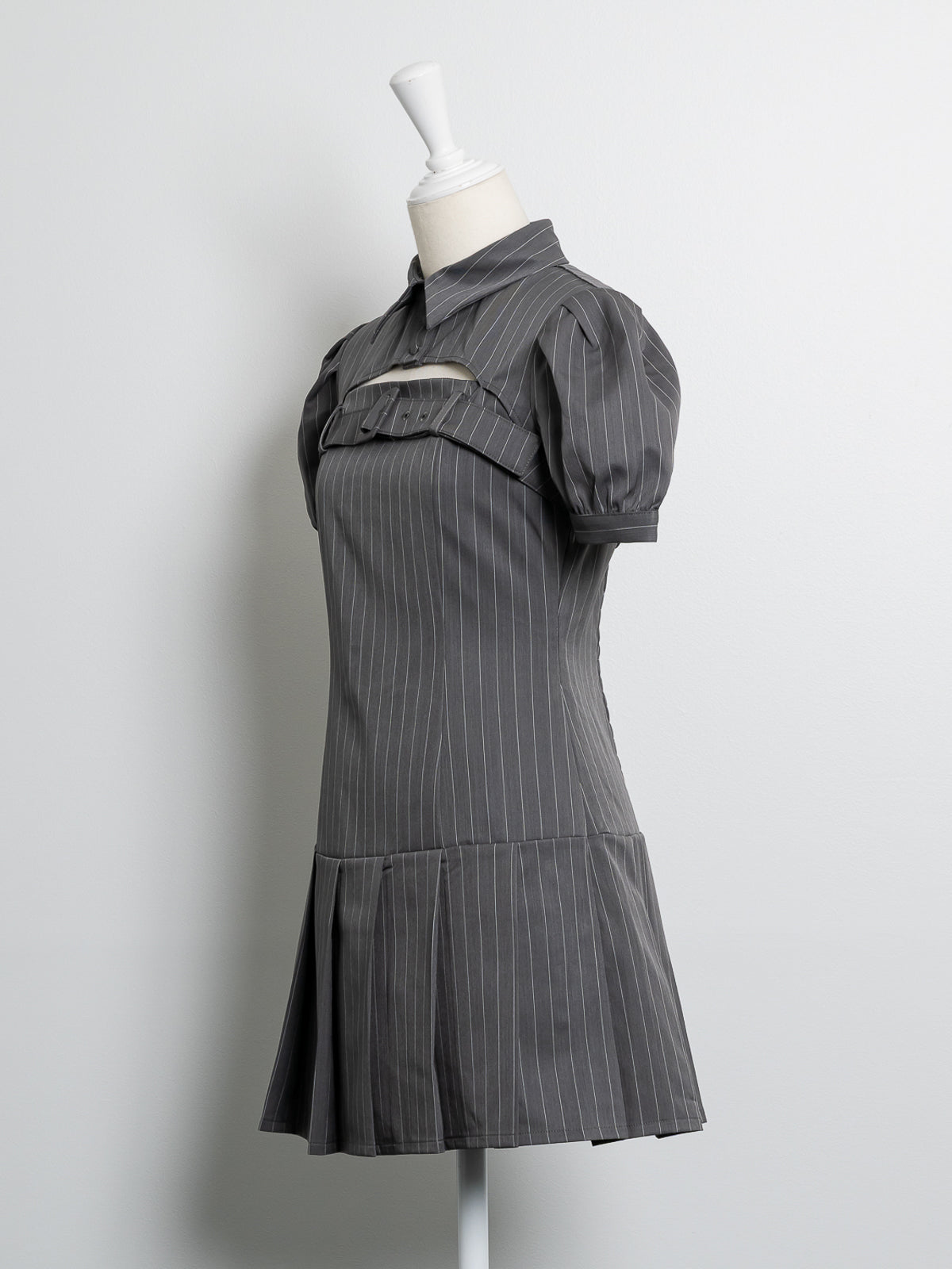 ベルトストライプワンピース