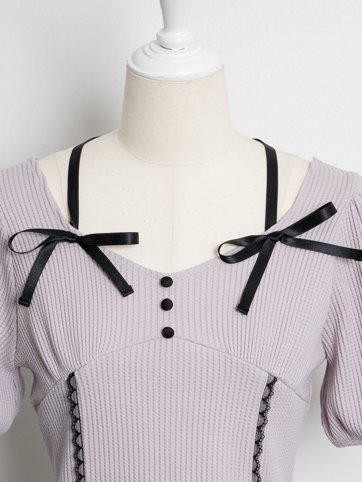 コルセットワッフルカットソー