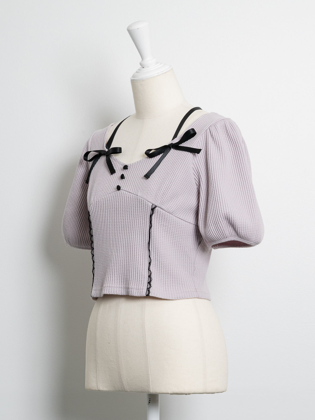 コルセットワッフルカットソー