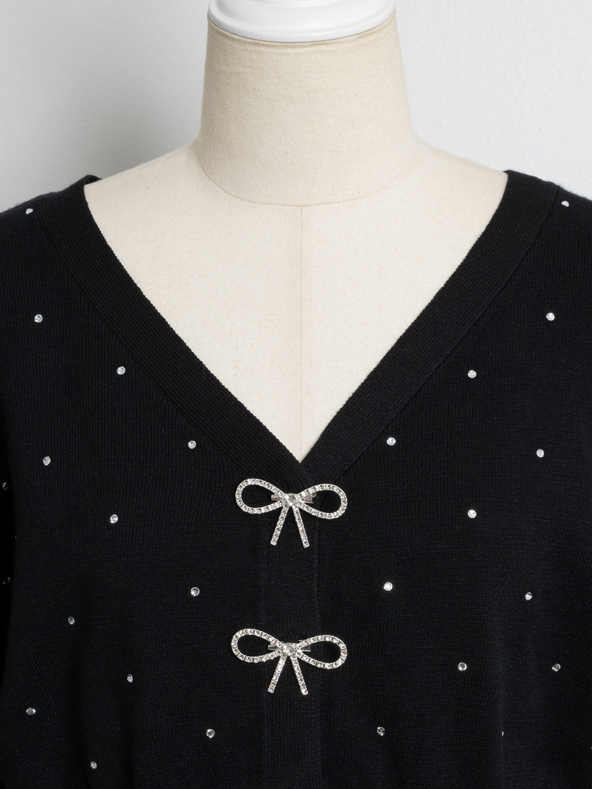 ビジューリボンニットカーディガン