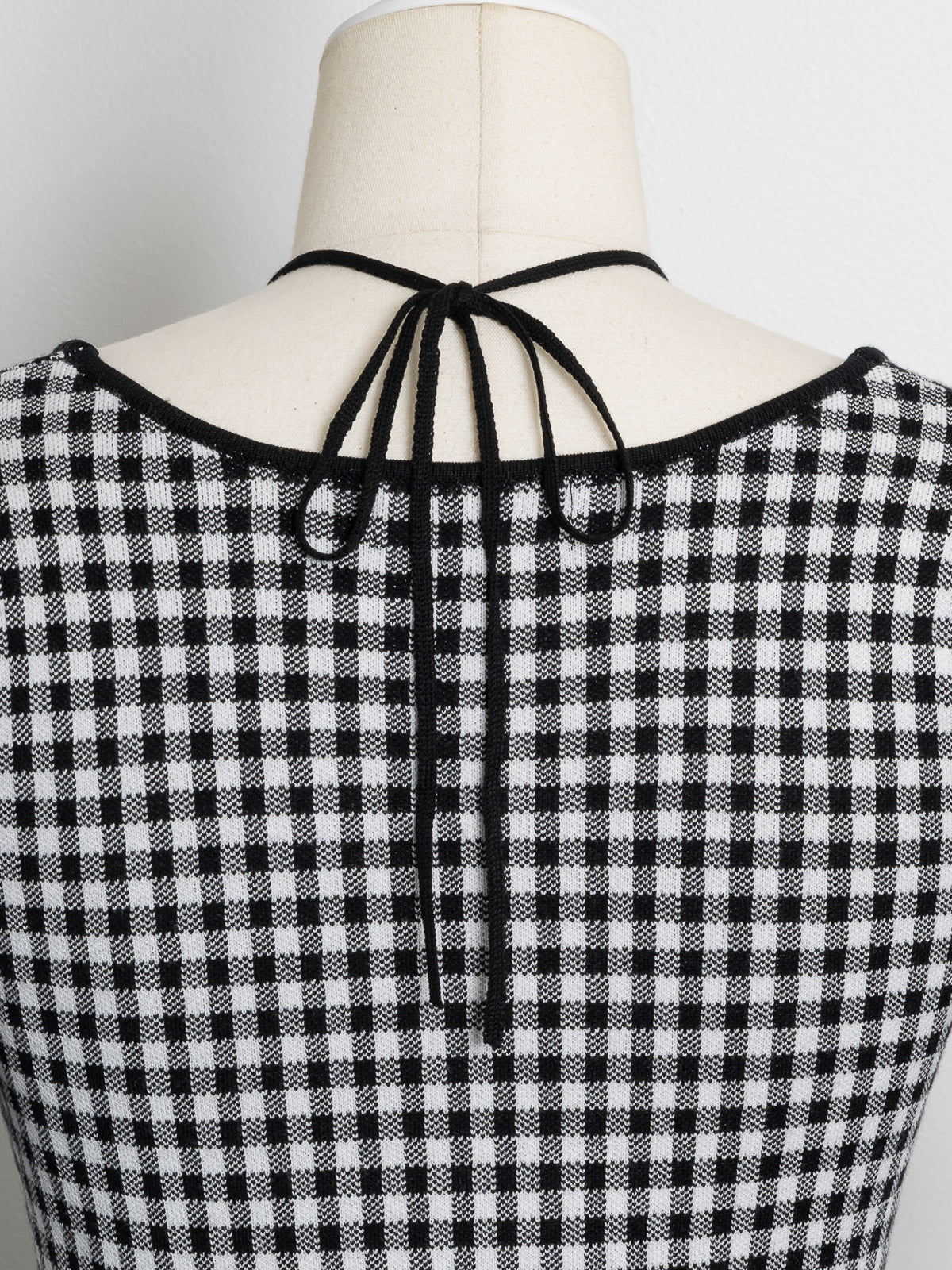 ドーリーギンガムニットカフェワンピ