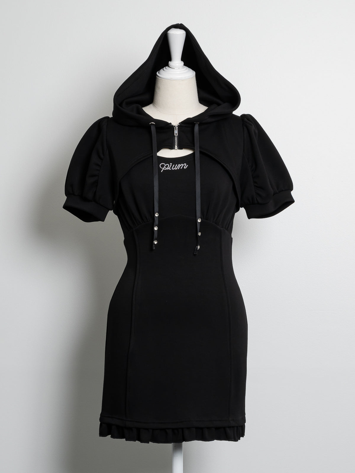 ビジューテープボンディングミニワンピース