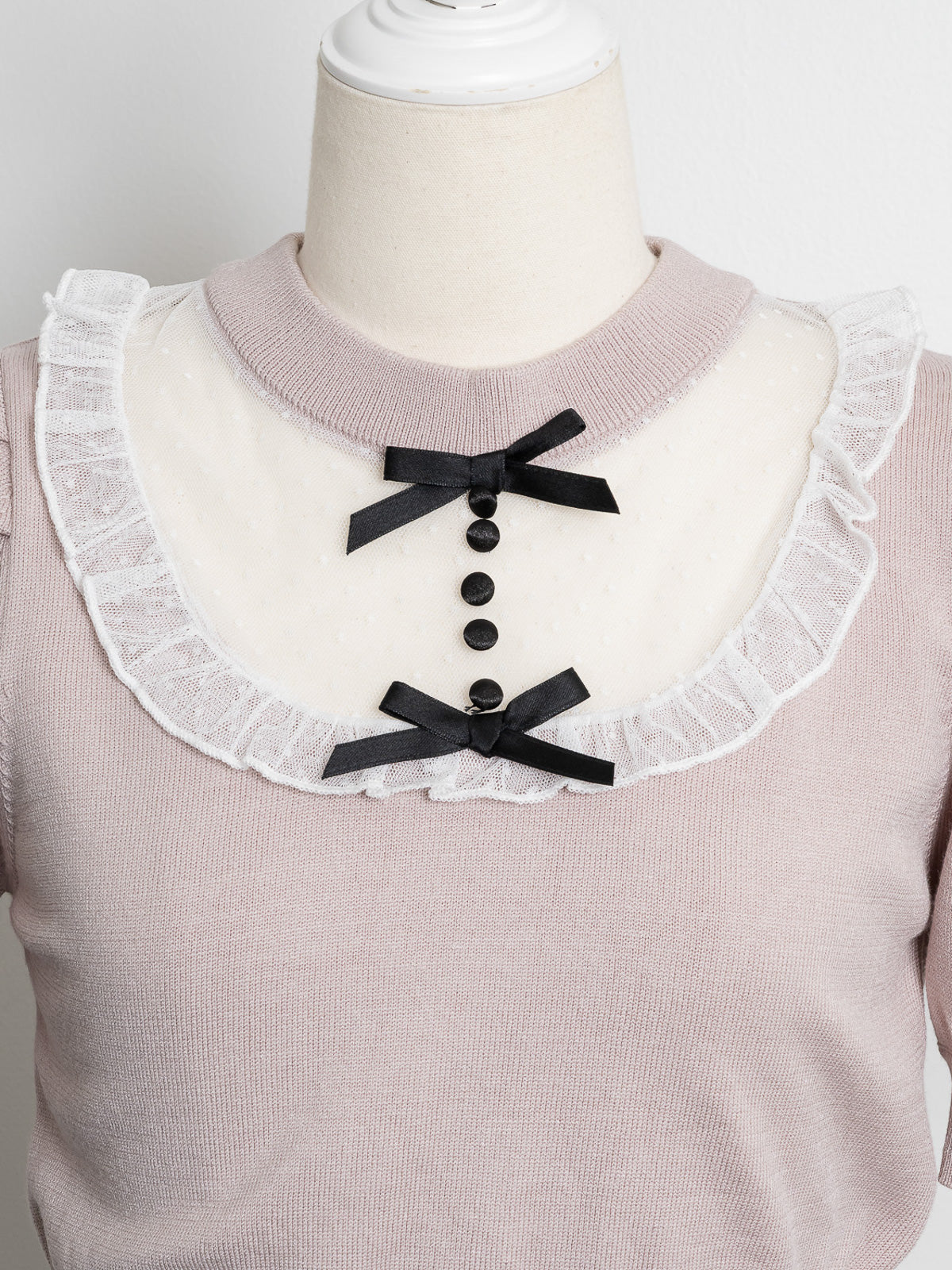 チュールフリルドーリーニットトップス