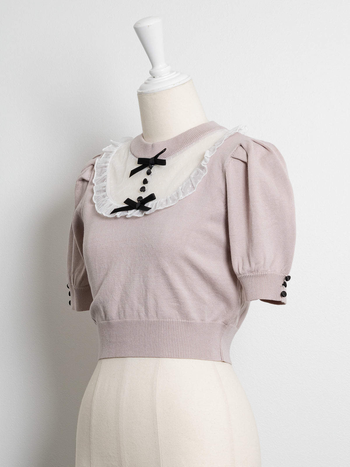 チュールフリルドーリーニットトップス