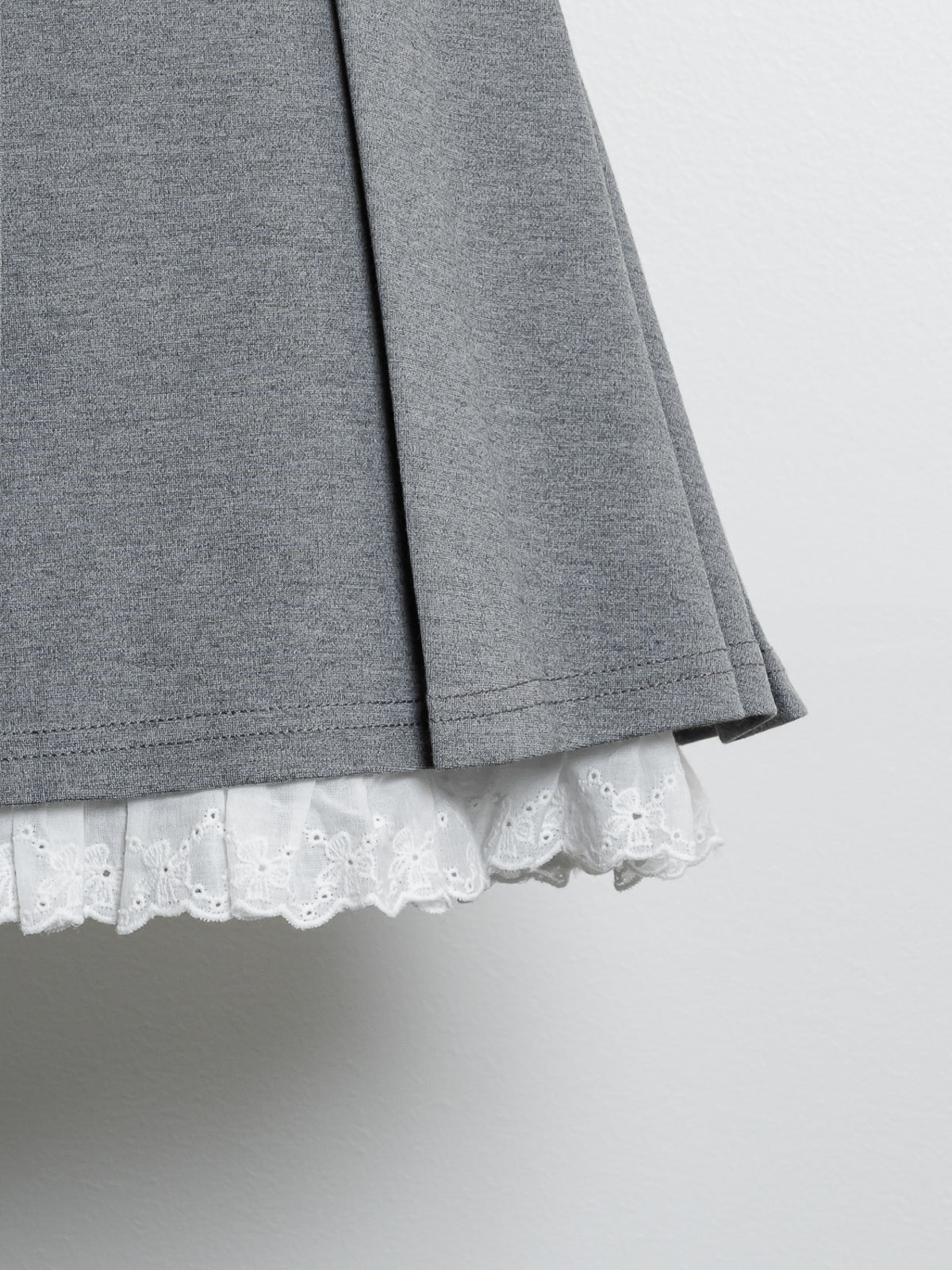 バイカラーTシャツ×タックミニスカートセット