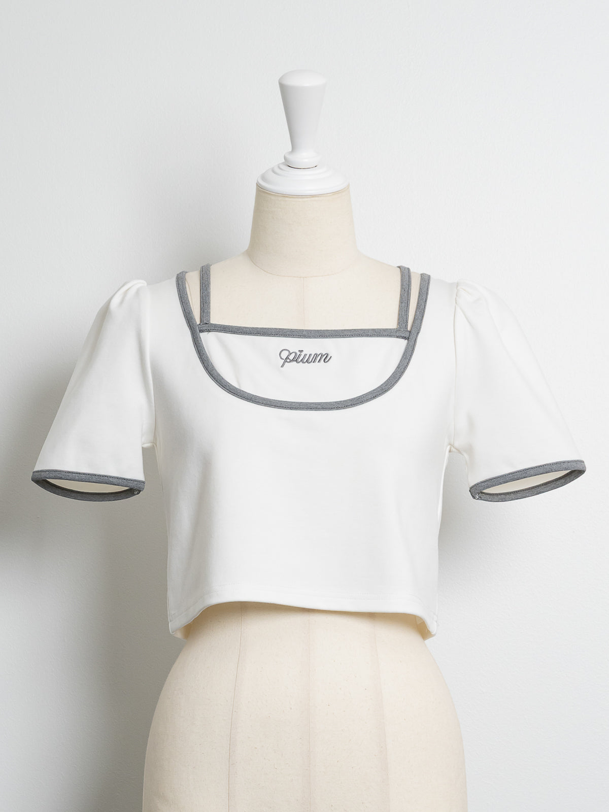 バイカラーTシャツ×タックミニスカートセット