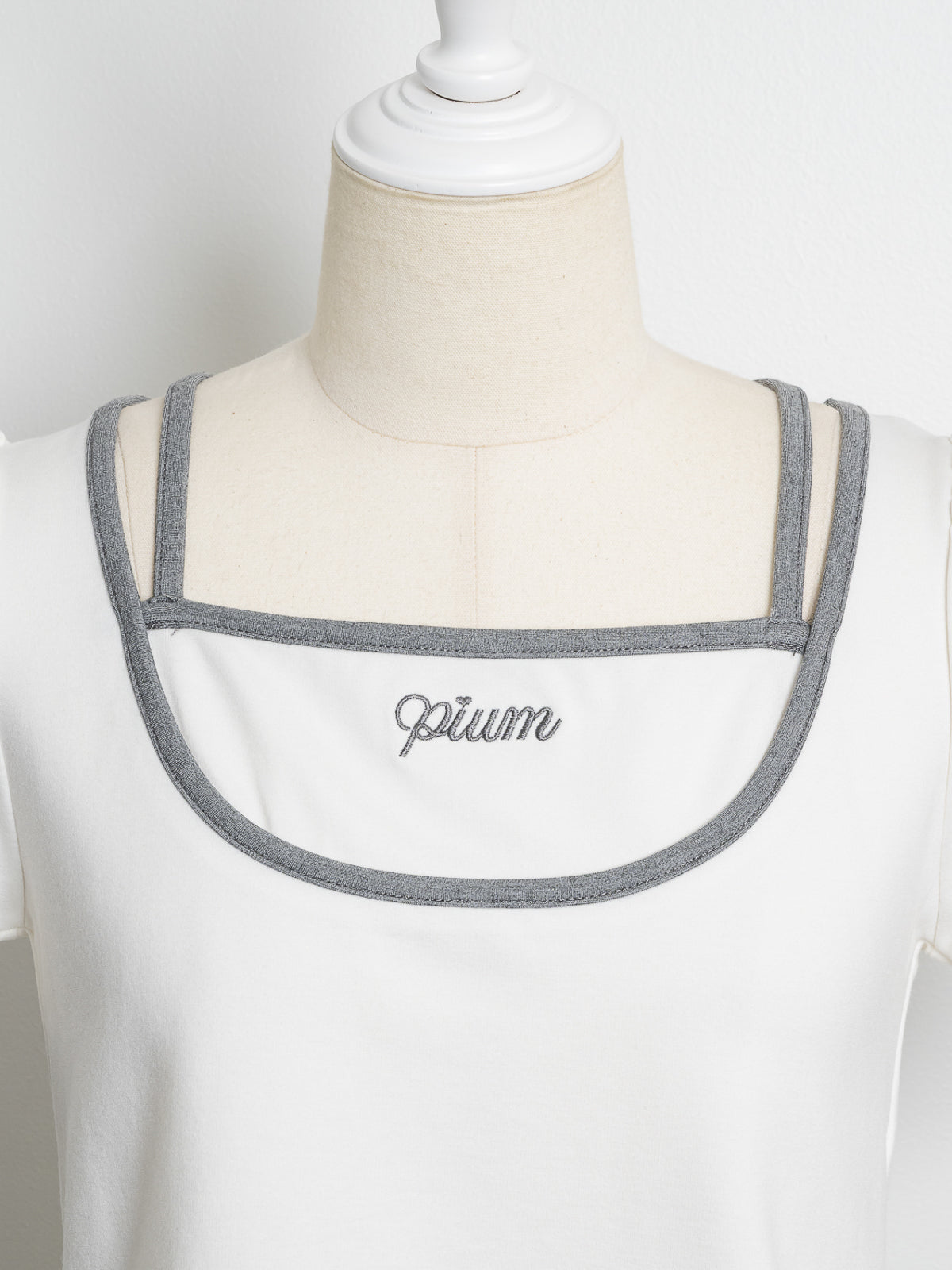 バイカラーTシャツ×タックミニスカートセット