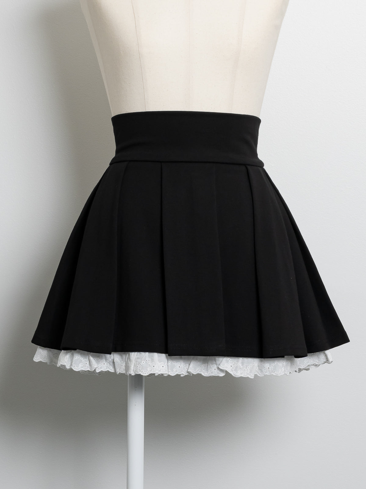 バイカラーTシャツ×タックミニスカートセット