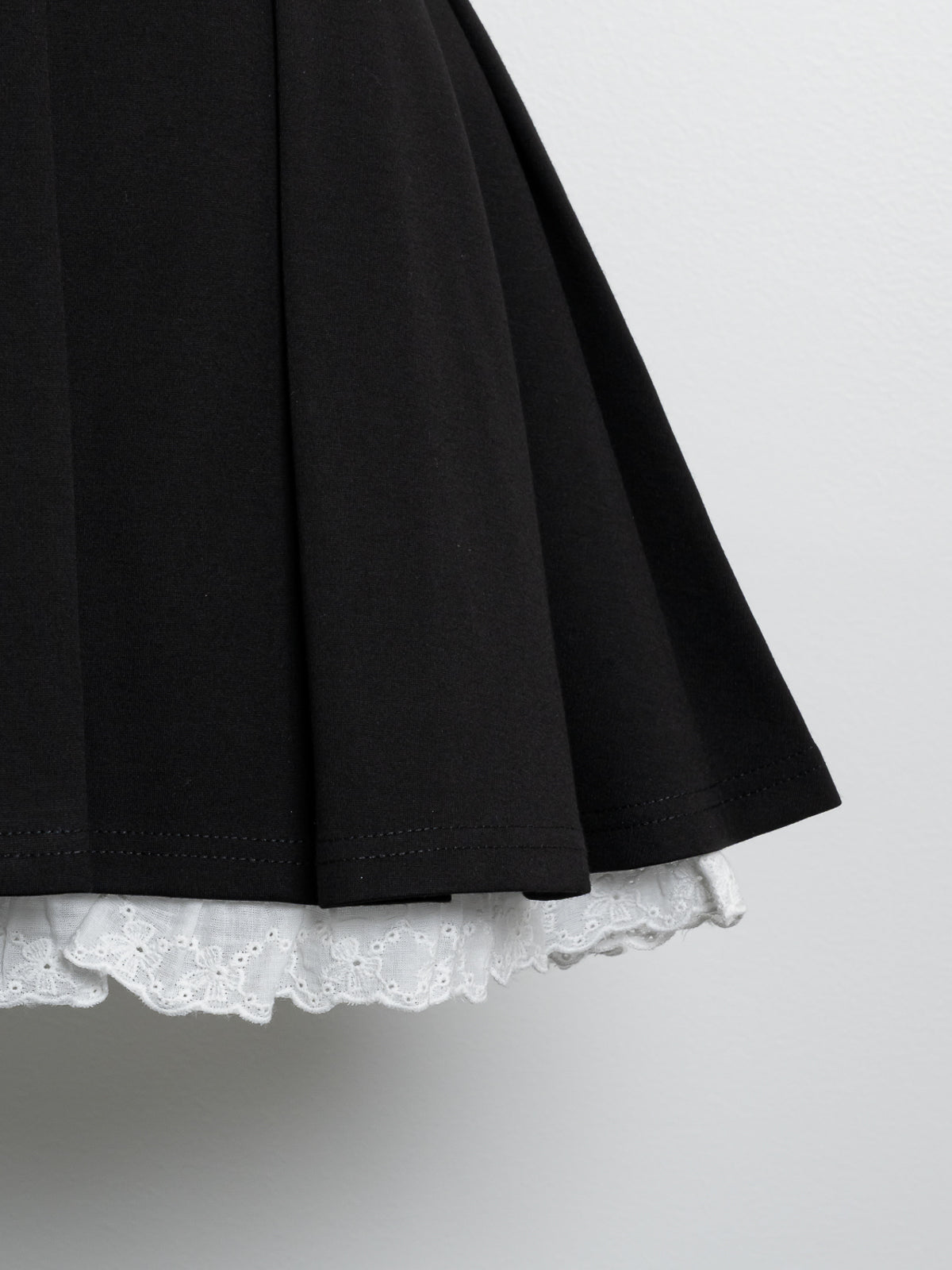 バイカラーTシャツ×タックミニスカートセット