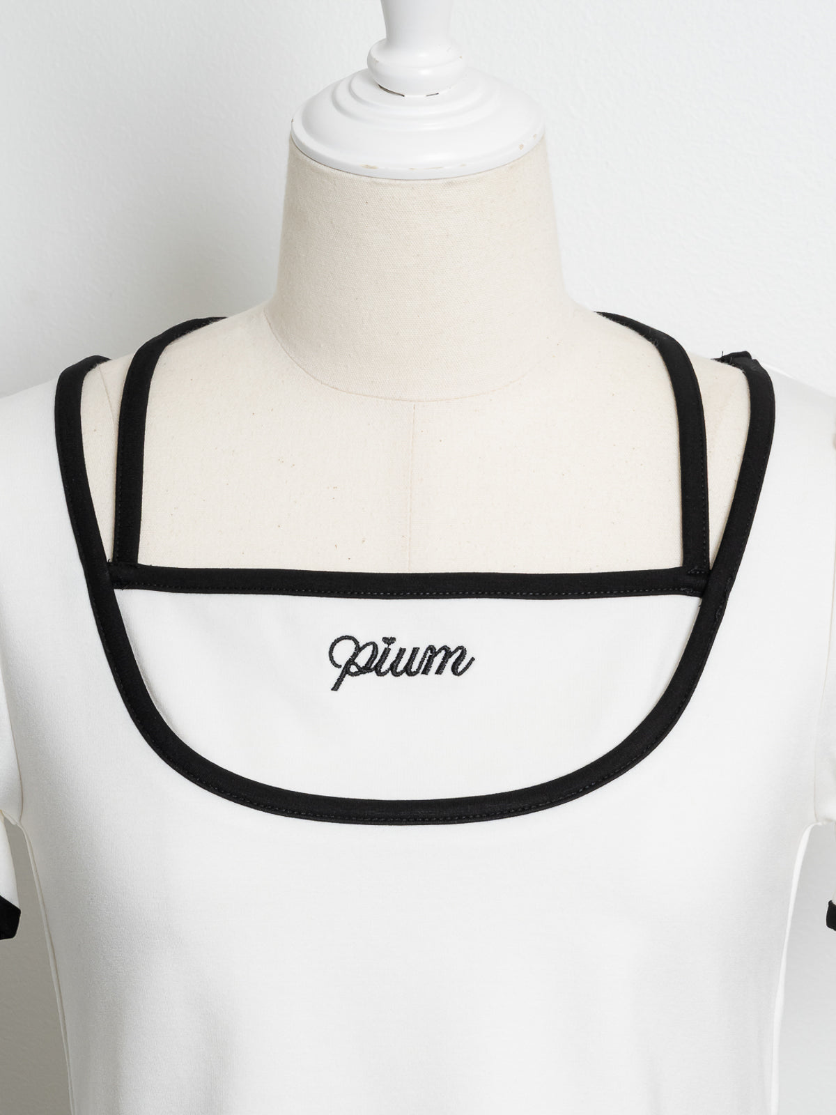 バイカラーTシャツ×タックミニスカートセット