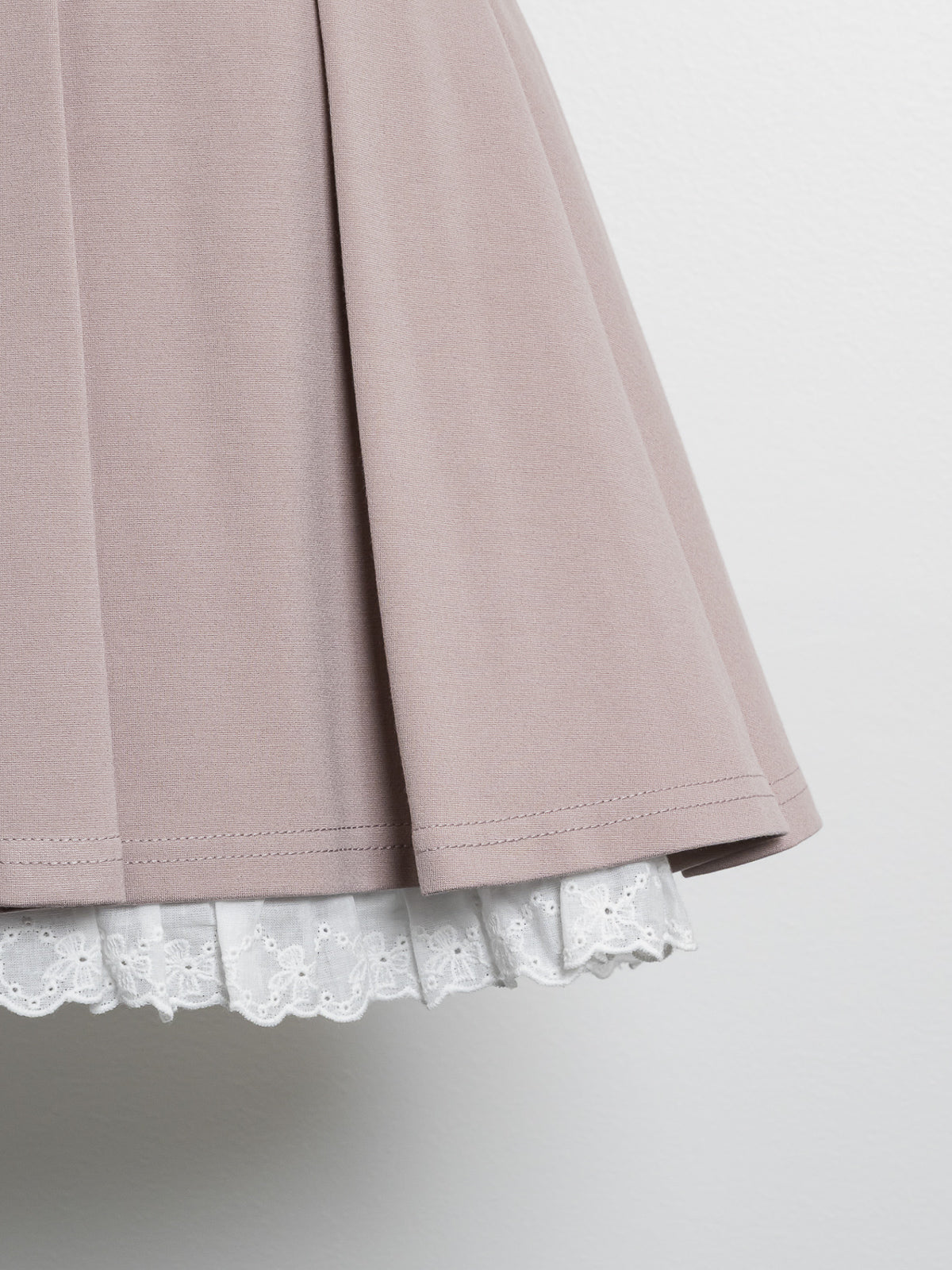 バイカラーTシャツ×タックミニスカートセット