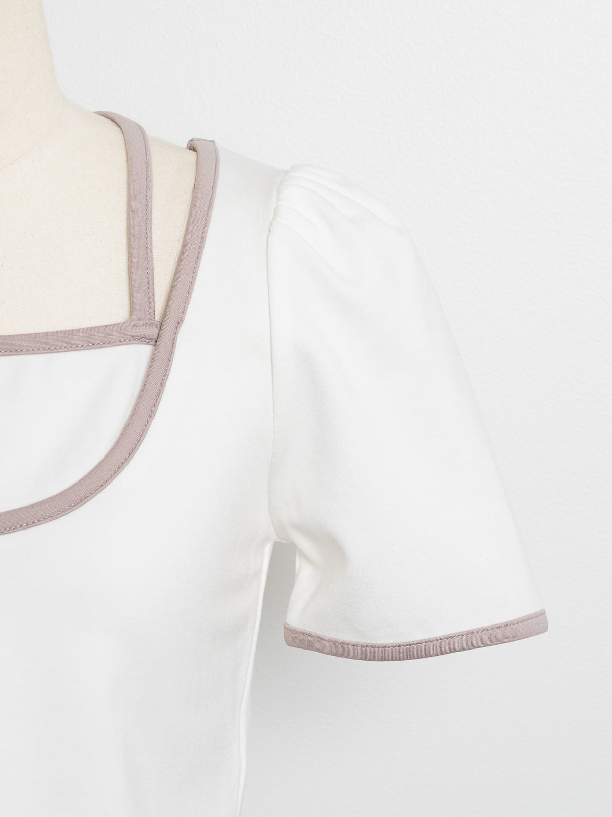 バイカラーTシャツ×タックミニスカートセット