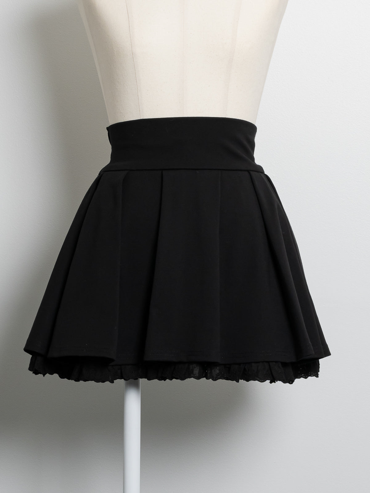 バイカラーTシャツ×タックミニスカートセット