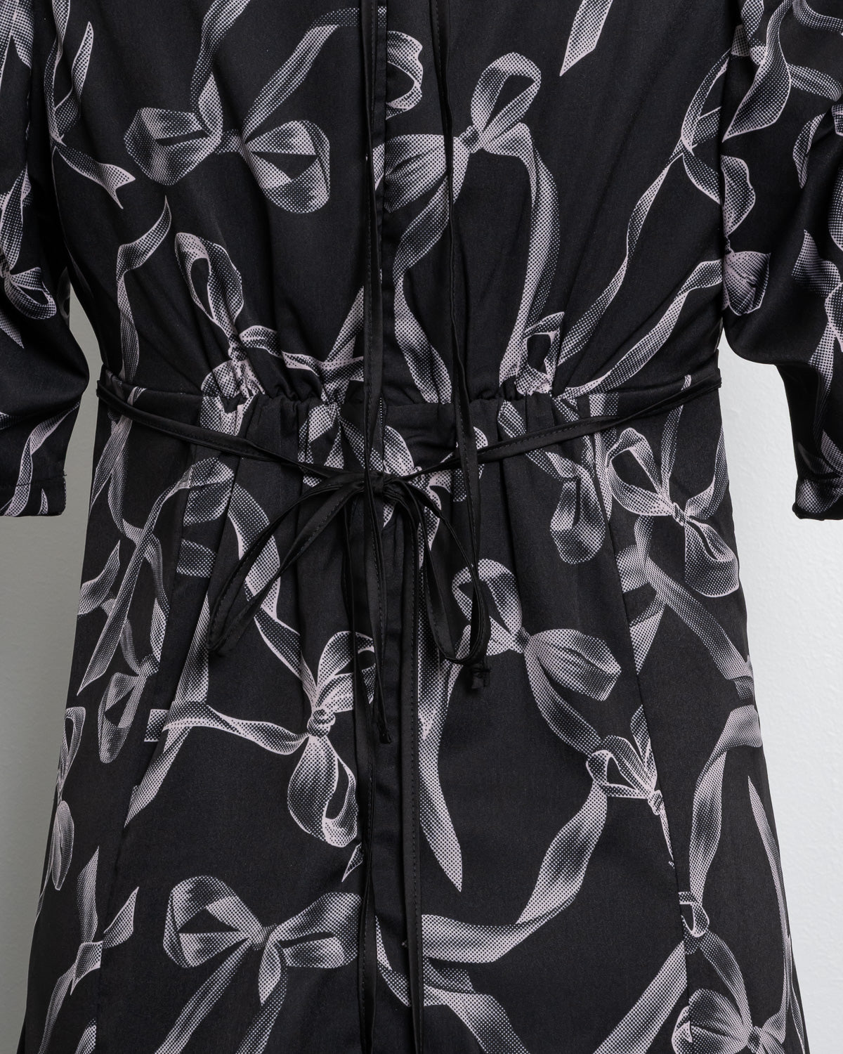 リボン柄ロングワンピース