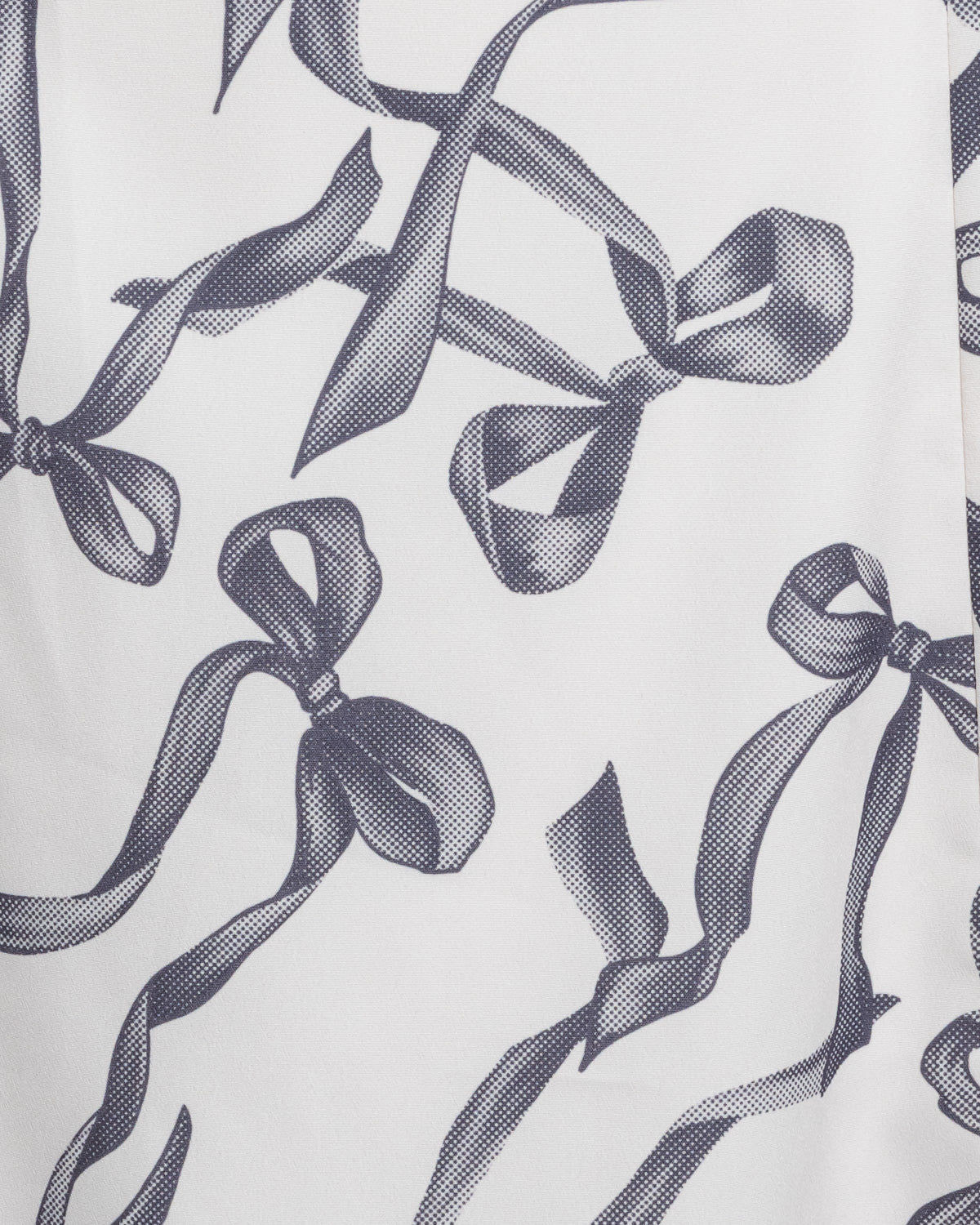 リボン柄ロングワンピース