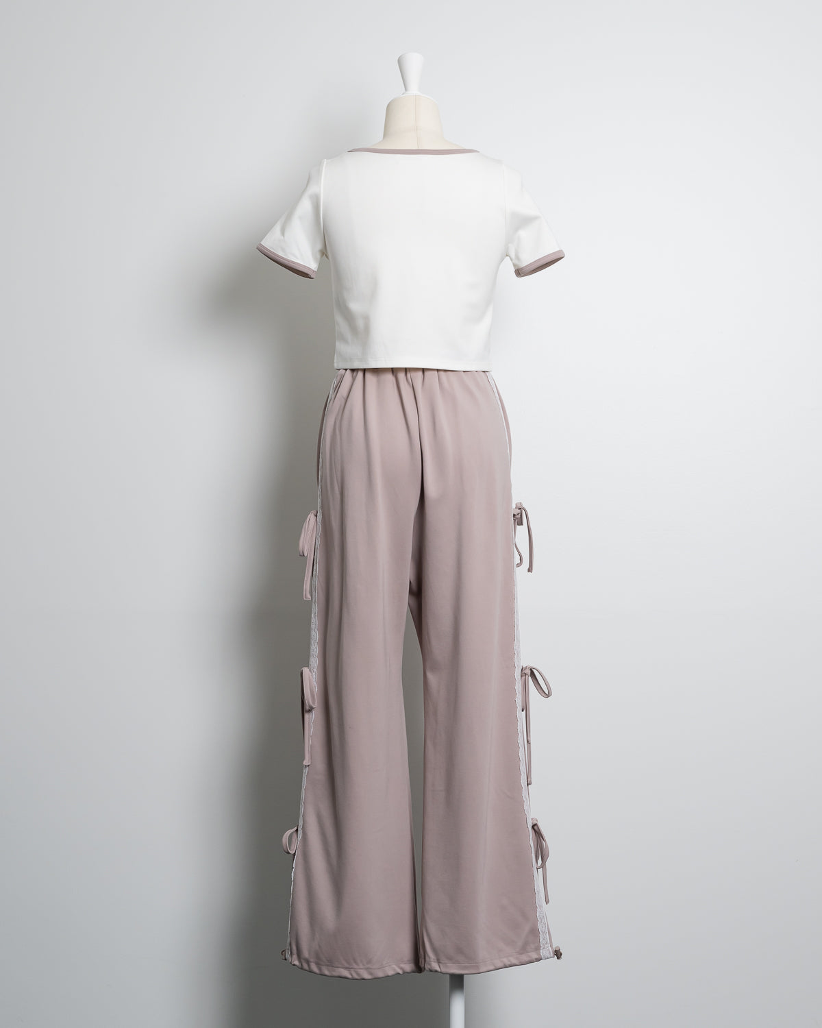 ストーンロゴリボンテープパンツセット